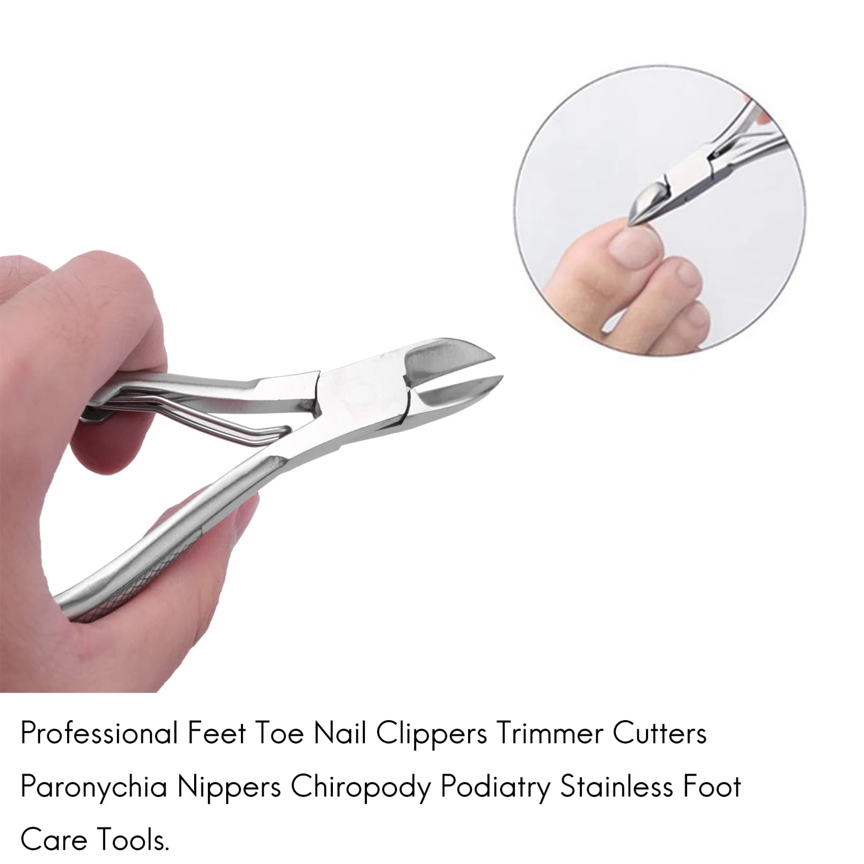 Coupe-ongles professionnel en acier inoxydable, outils de soins des pieds
