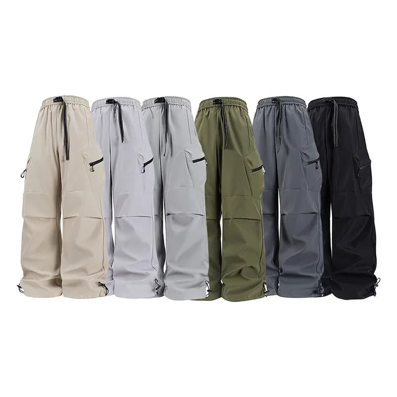Printemps automne pantalon décontracté mode ample confortable respirant plusieurs poches Cargo panta