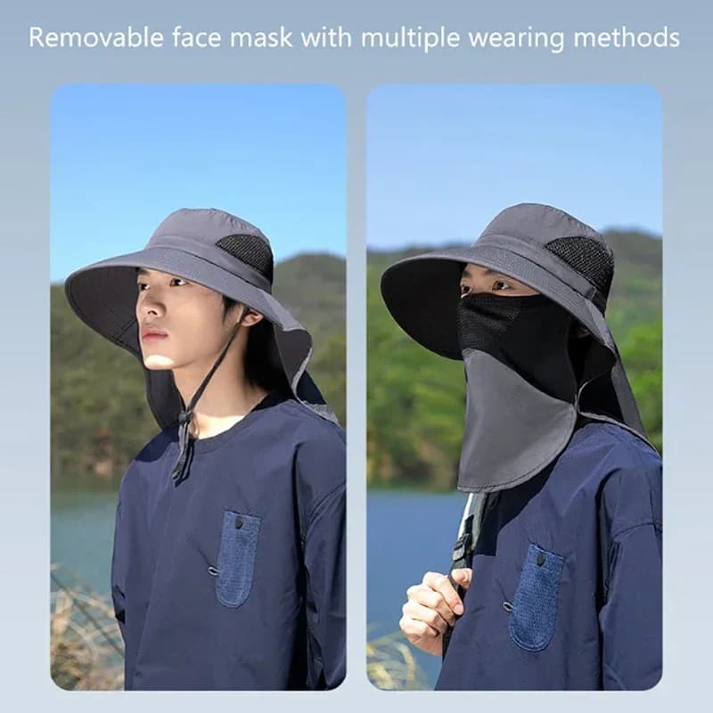 Chapeaux de soleil d'été pour hommes et femmes, protection UV, casquette de pêche, chasse en plein a