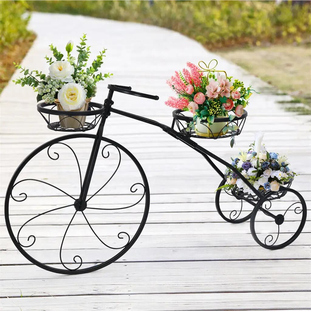Support de plante de vélo à 3 niveaux, support de Pot de fleur en métal pour maison, jardin, Patio