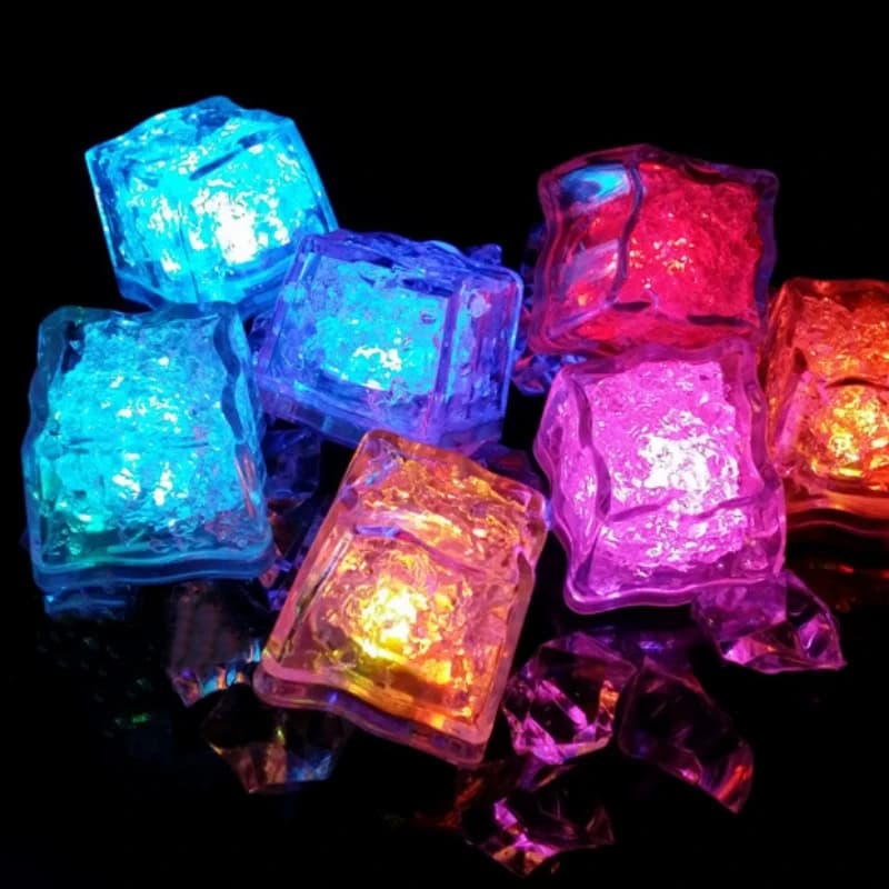 Glaçons lumineux à LED, lumières tactiles, lumières sensibles, éclairage de bar, lumière dans l'eau,