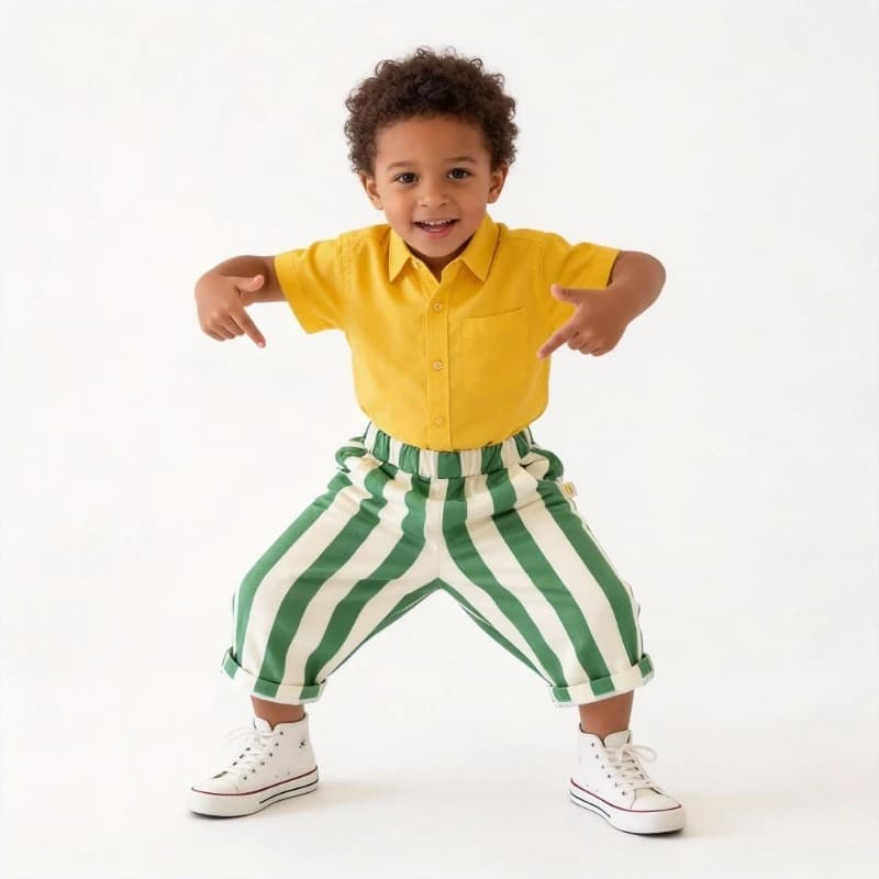 Viser décontractés rayés pour enfants, poches pour bébé, pantalons d'extérieur en coton pour enfants