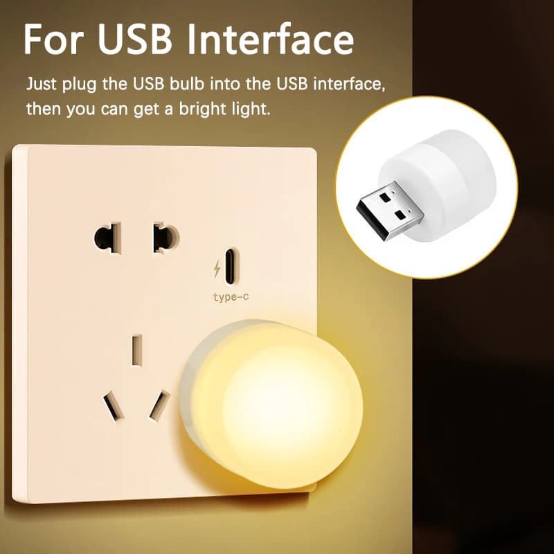 Lampe LED ronde à prise USB pour la Protection des yeux, idéale pour la lecture, compatible avec les