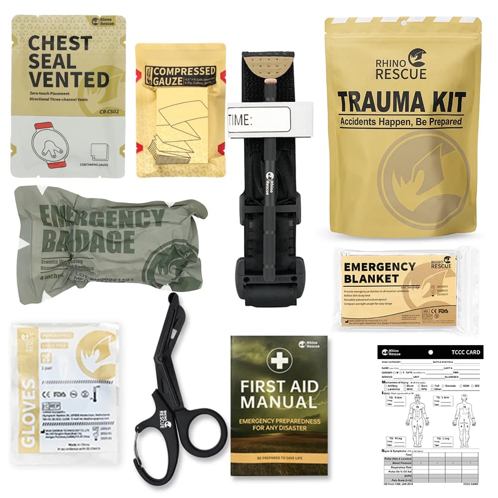 Rhino Rescue – Kit de traumatologie d'urgence, Combat tactique IFAK pour fournitures de réponse aux 