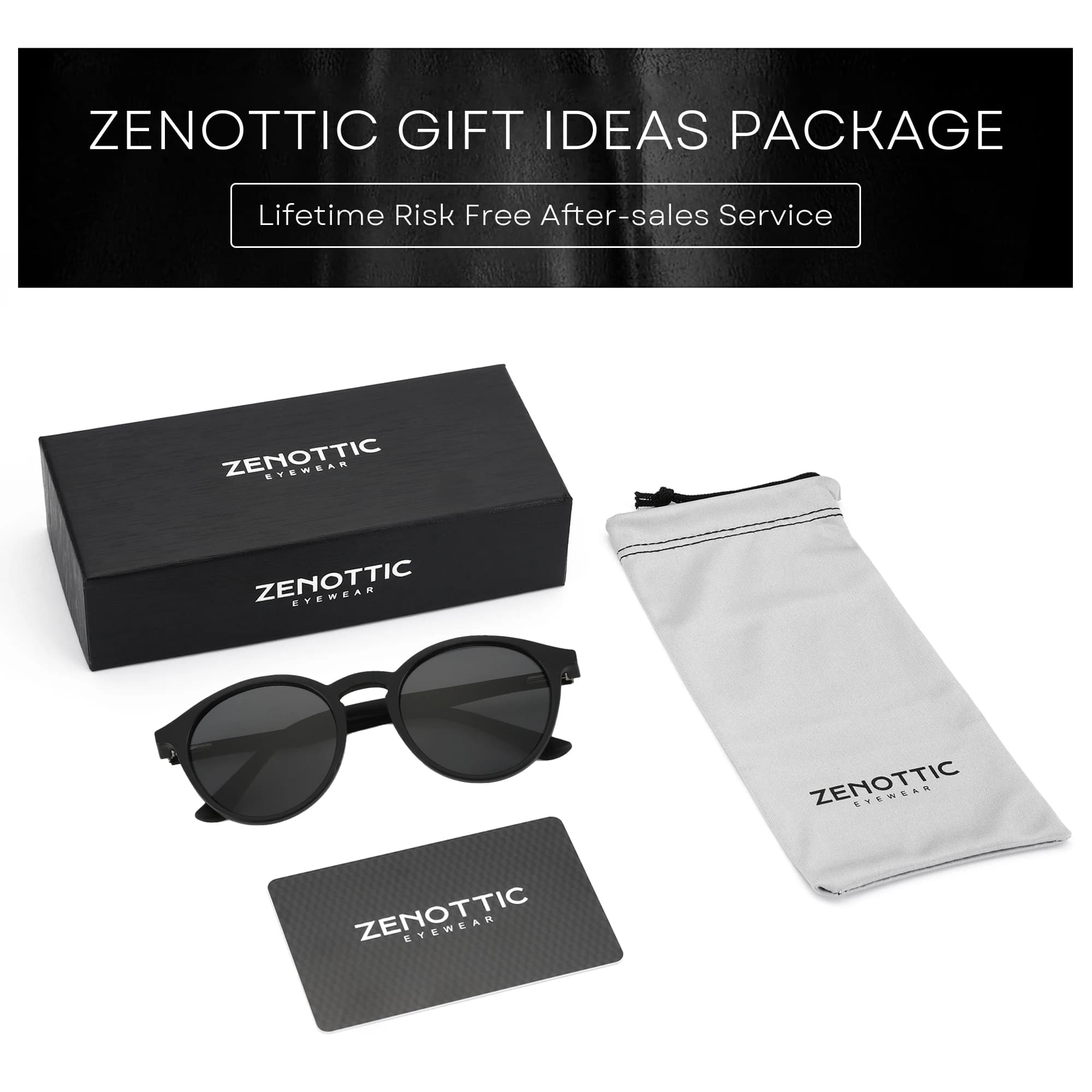 ZENOTTIC-Lunettes de soleil polarisées rétro pour hommes et femmes, monture ronde vintage, jambes en