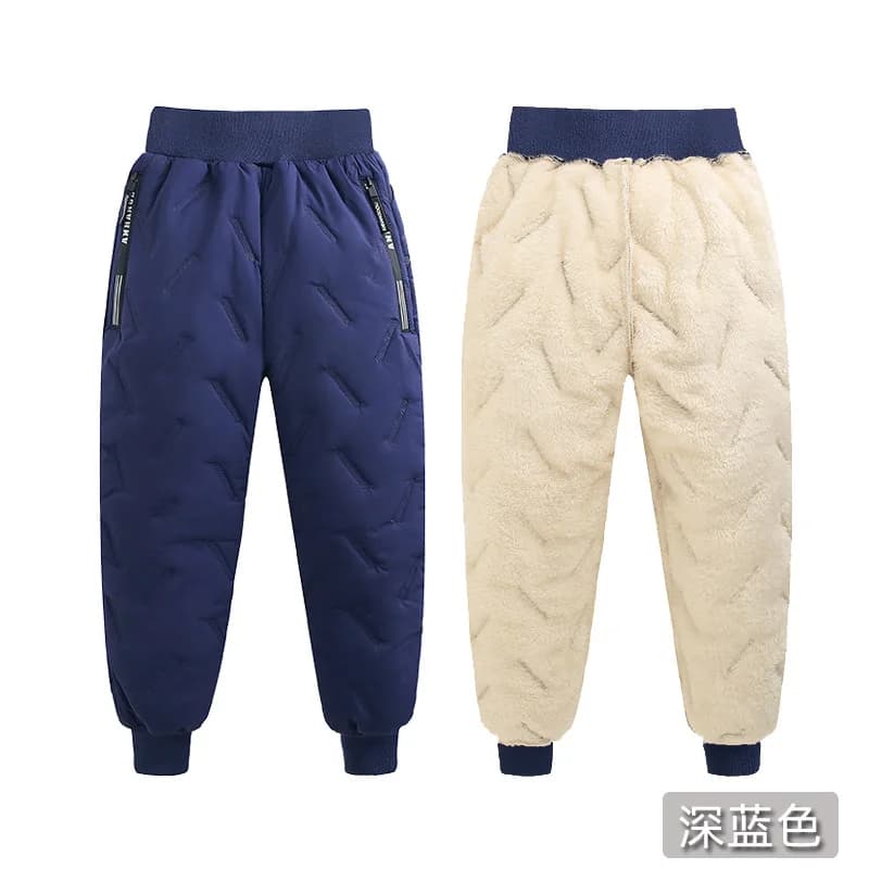 Pantalons rembourrés d'hiver pour enfants, épais et chauds en velours, pantalons longs en laine d'ag