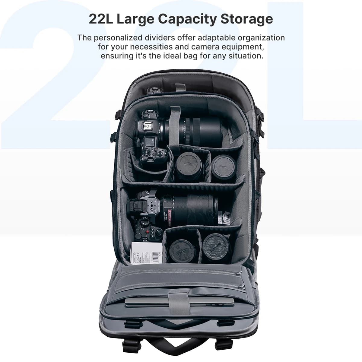 Ulanzi-Sac à dos étanche de grande capacité pour appareil photo reflex numérique, sac de voyage pour