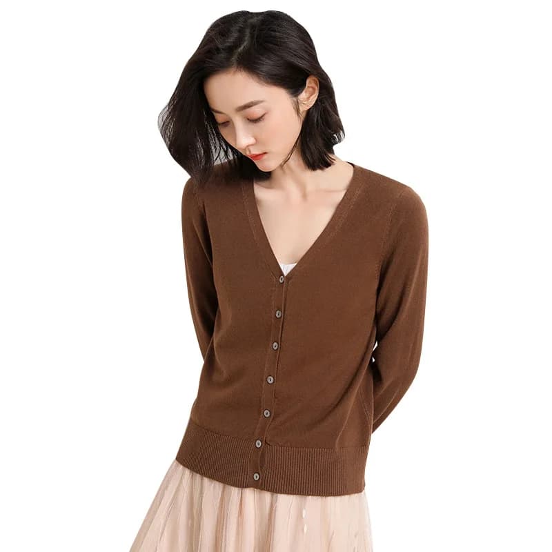 Cardigans femmes 2025 printemps automne tricots mode coréenne Cardigan Style court hauts col en v tr