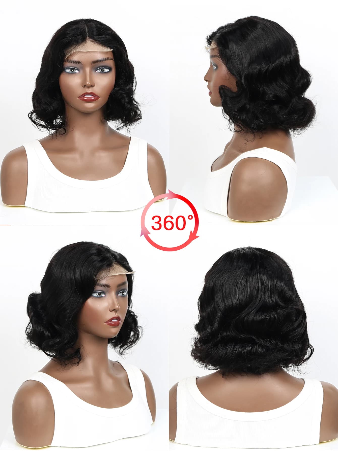Perruque Lace Front Wig Body Wave Brésilienne Naturelle, Cheveux Humains, 4x4, 13x4, Pre-Plucked, po