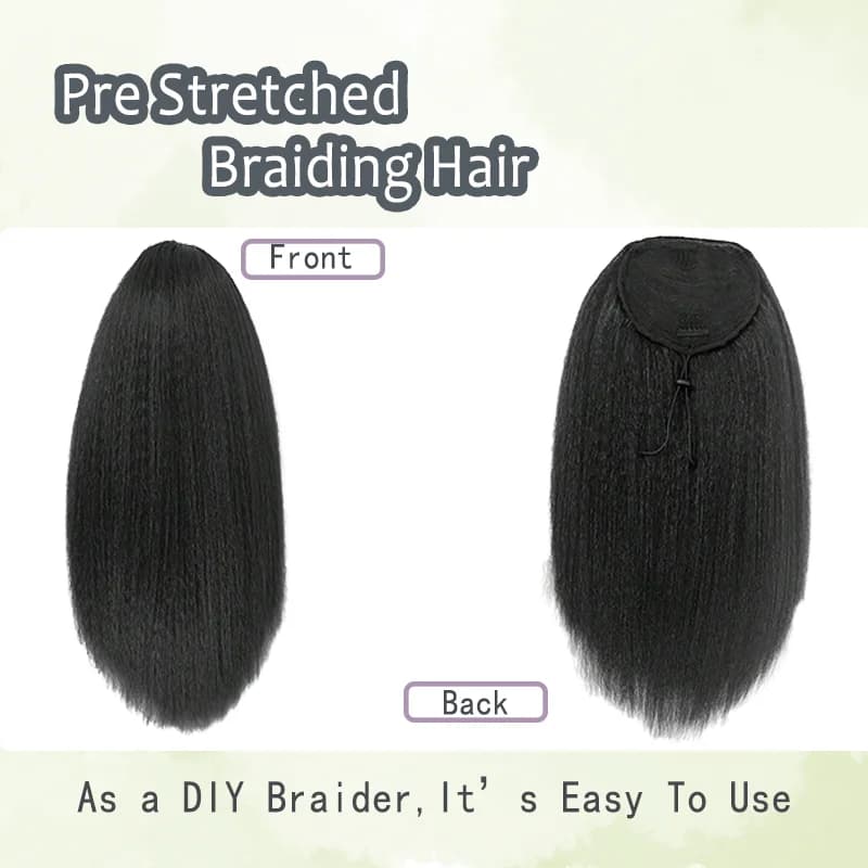 Perruque Synthétique Longue Crépue Lisse de 22/28/30 Pouces, Sans Colle, Pré-Customisée, Yaki, pour 