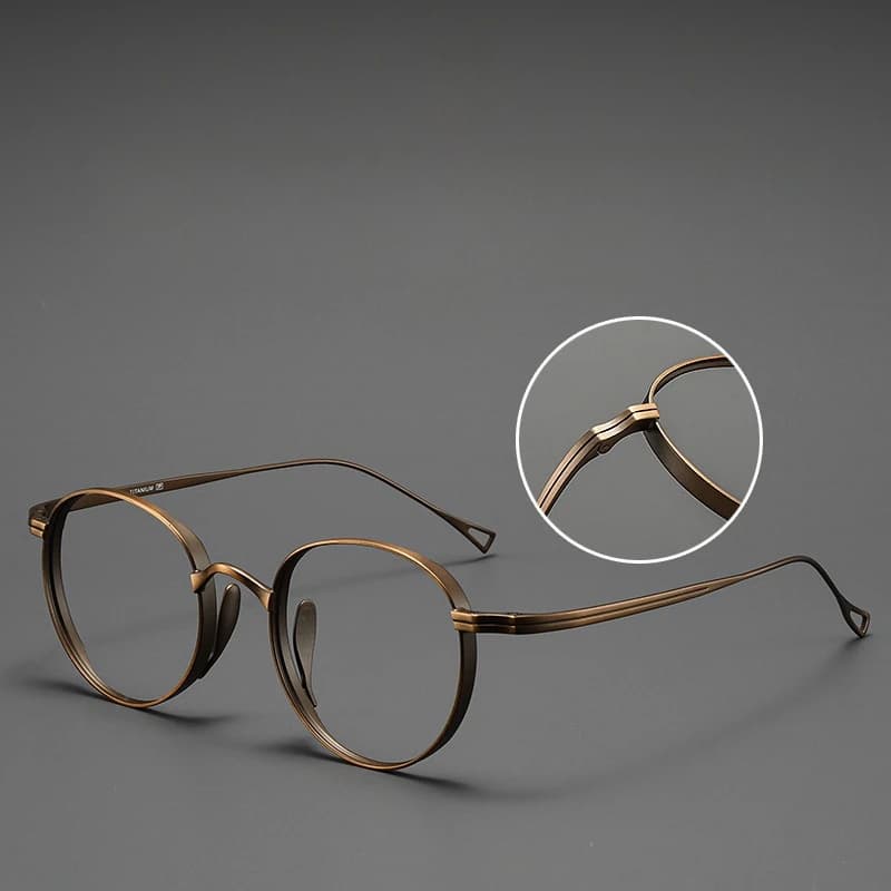 FIRADA mode lunettes confortables rétro pur titane lunettes rondes optique lunettes de Prescription 