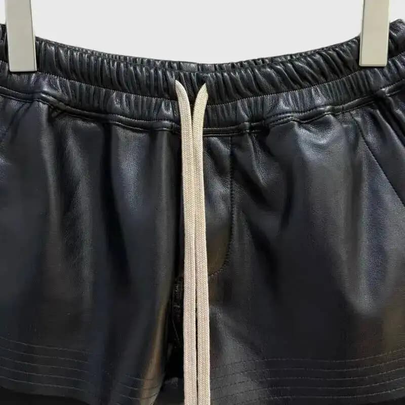 HKSH été nouvelles femmes Style foncé Shorts en cuir PU cordon taille élastique mode Punk Streetwear