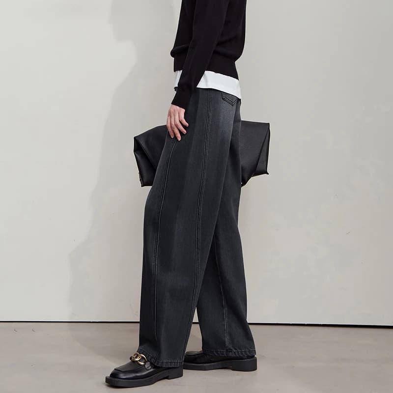 Jean décontracté Amii pour femme, nouvelle collection Printemps 2025, pantalon minimaliste rétro pol