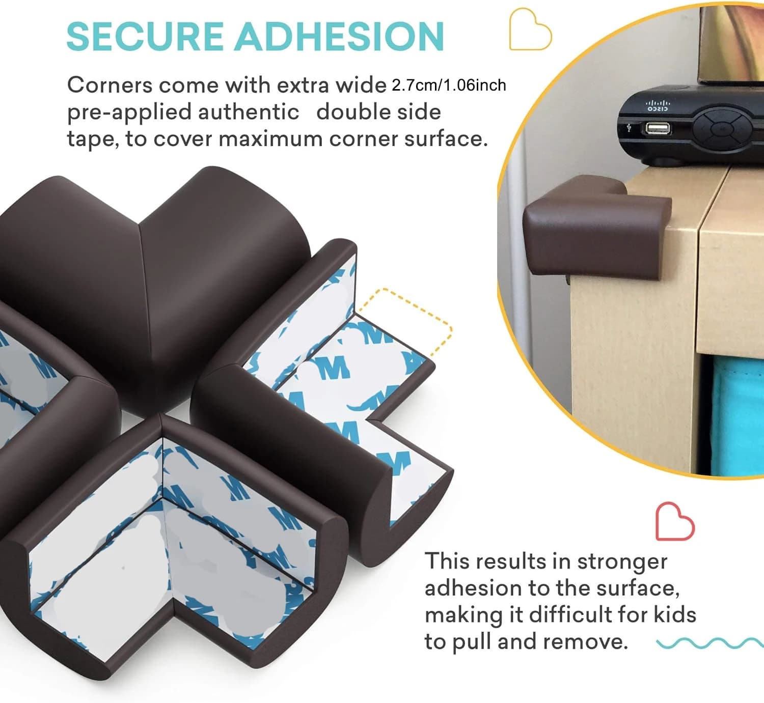 Protections d'angle souples pour bébé, 4 pièces, protection d'angle de Table pré-adhésive pour meubl