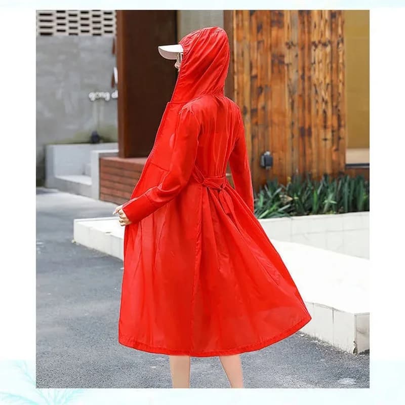 Xia-chaoxian – manteau Long en soie glacée pour femme, vêtements de Protection solaire, respirant, f