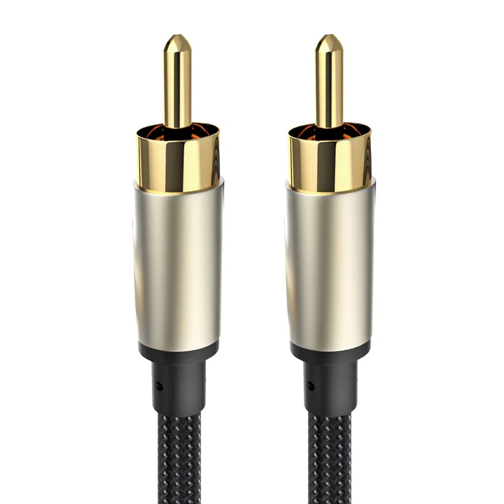 Câble Coaxial SPDIF RCA vers RCA plaqué or, pour amplificateur de caisson de basses, mélangeur de Co