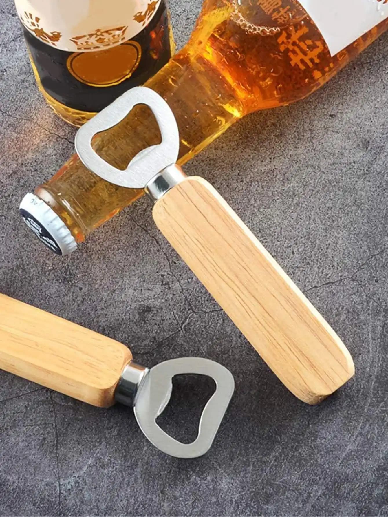 Leeseph ouvre-bouteille à manche en bois ouvre-bouteille de bière ouvre-bouteille de barman ouvre-bo