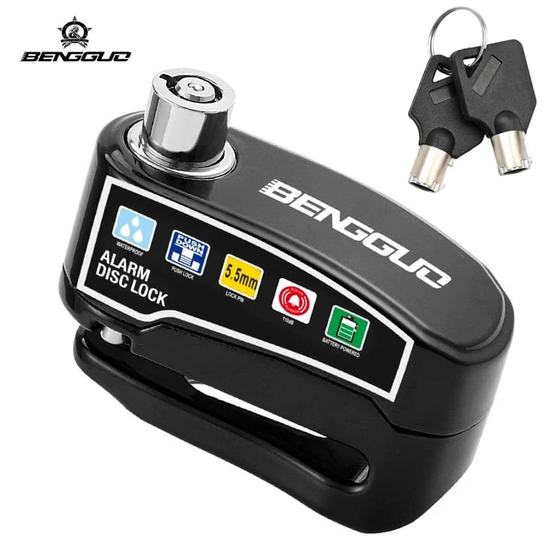 Antivol de moto et de vélo à alarme 110 dB, en alliage, étanche, pour disque de frein