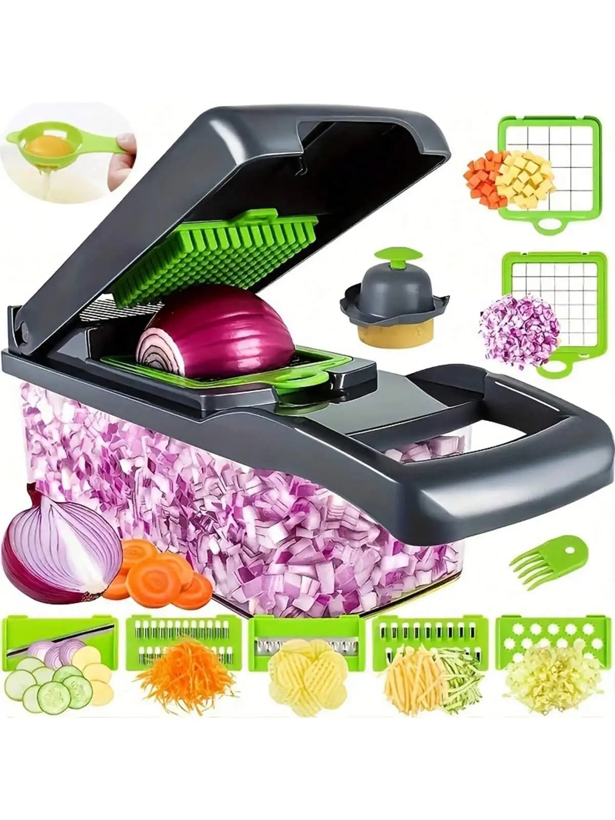 Ensemble 14 pièces/16 pièces, hachoir à légumes, trancheur de fruits multifonctionnel, râpe alimenta