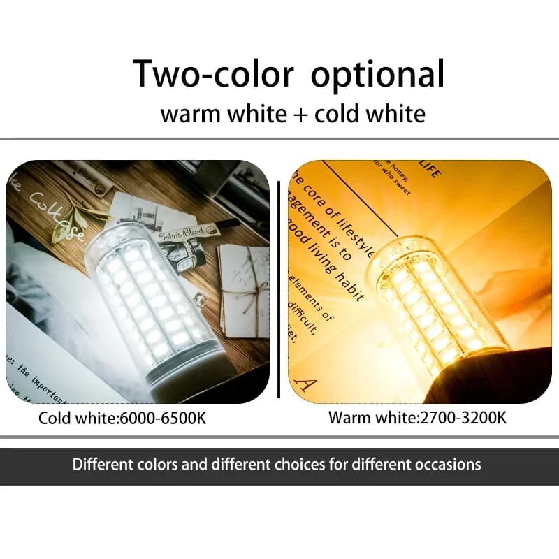 Ampoule LED E27 E14 Led bougie ampoule AC 220V Lampada Table maïs lampe Led 24 36 48 56 69 72leds Bo