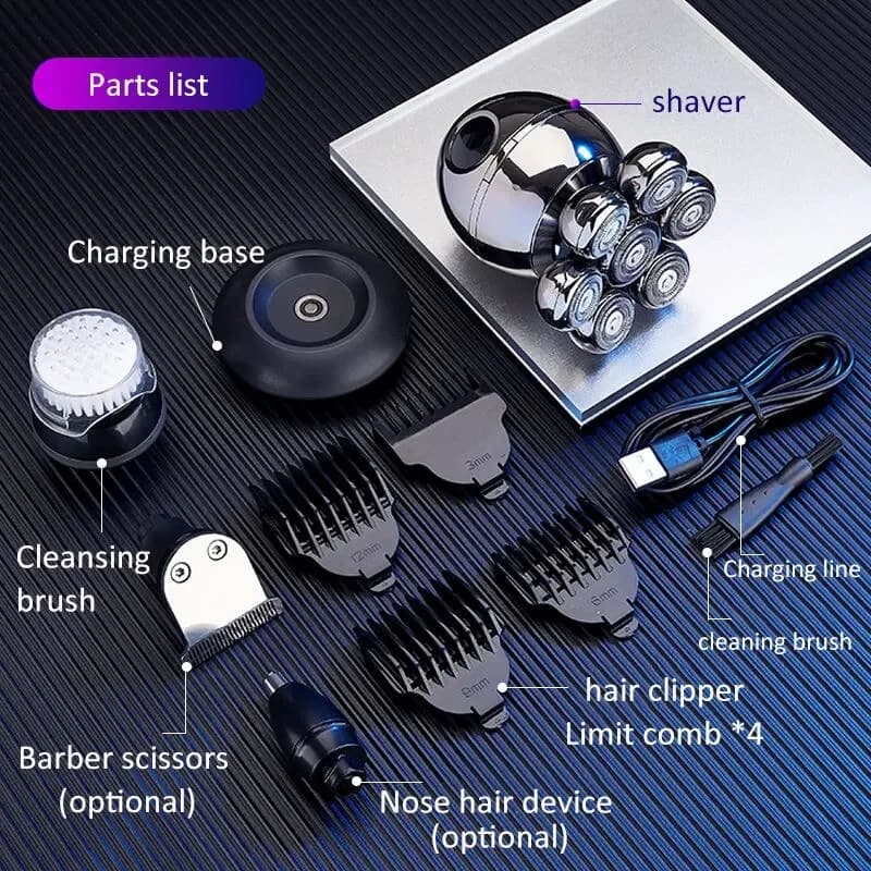 Tinsol 7D coupe flottante rasoir électrique tête Base charge Portable hommes tondeuse à barbe tondeu