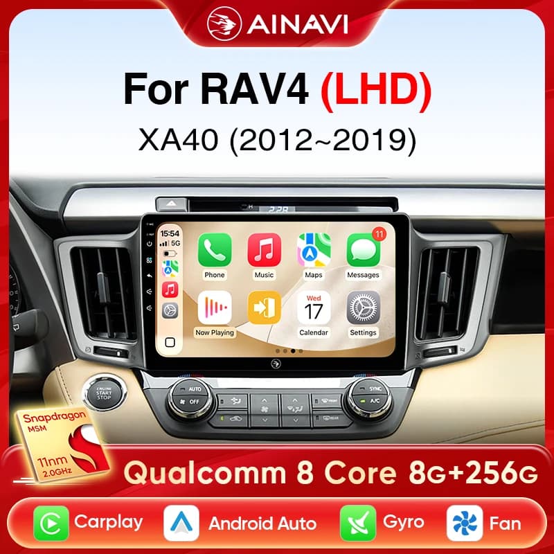 Ainavi autoradio pour Toyota RAV4 2012 2013 2015 2016 2017 2018 2019 XA40 Carplay Android Auto voitu