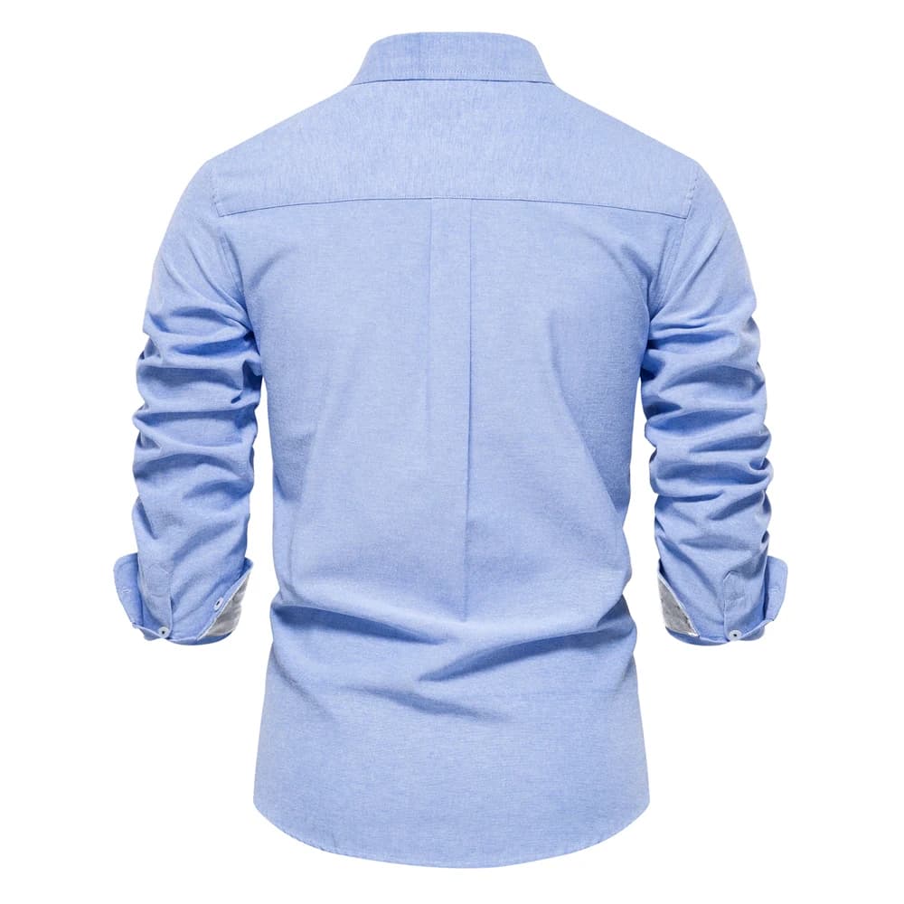 AIOPESON 2023 nouveau automne coton hommes Oxford chemise à manches longues boutonné affaires social