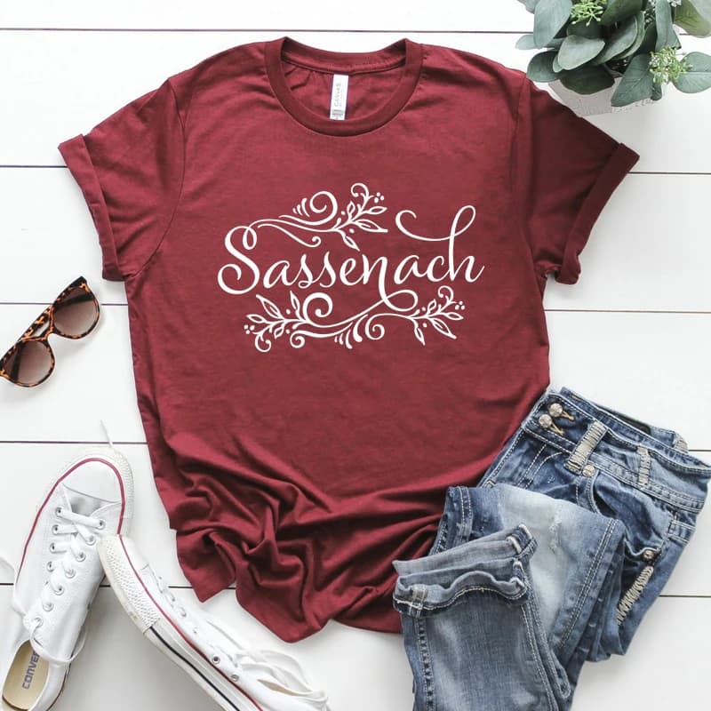 T-Shirt Inspiré de Sassenach et Outlander pour Femme, Série de Livres, Claire, Jamie Fraser, TV Show