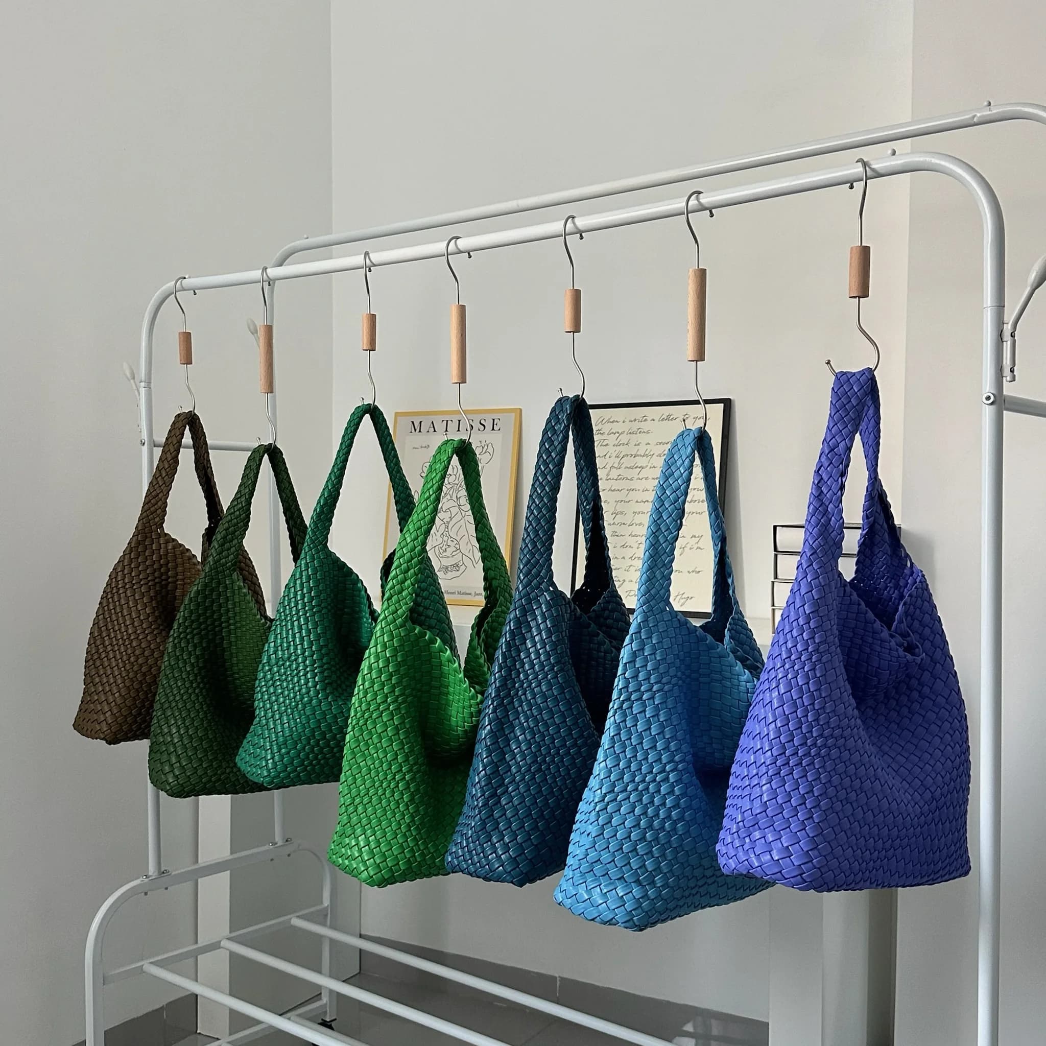 Sac à bandoulière en cuir PU pour femmes, sac sous les bras tissé en tissu doux, tendance, Style eur