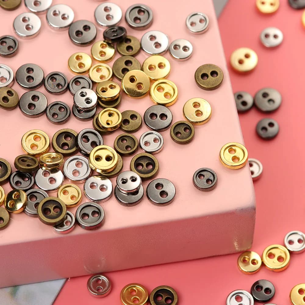 Boutons de poupée en métal, 20 pièces, pour vêtements de poupée, accessoires de couture, Mini bouton