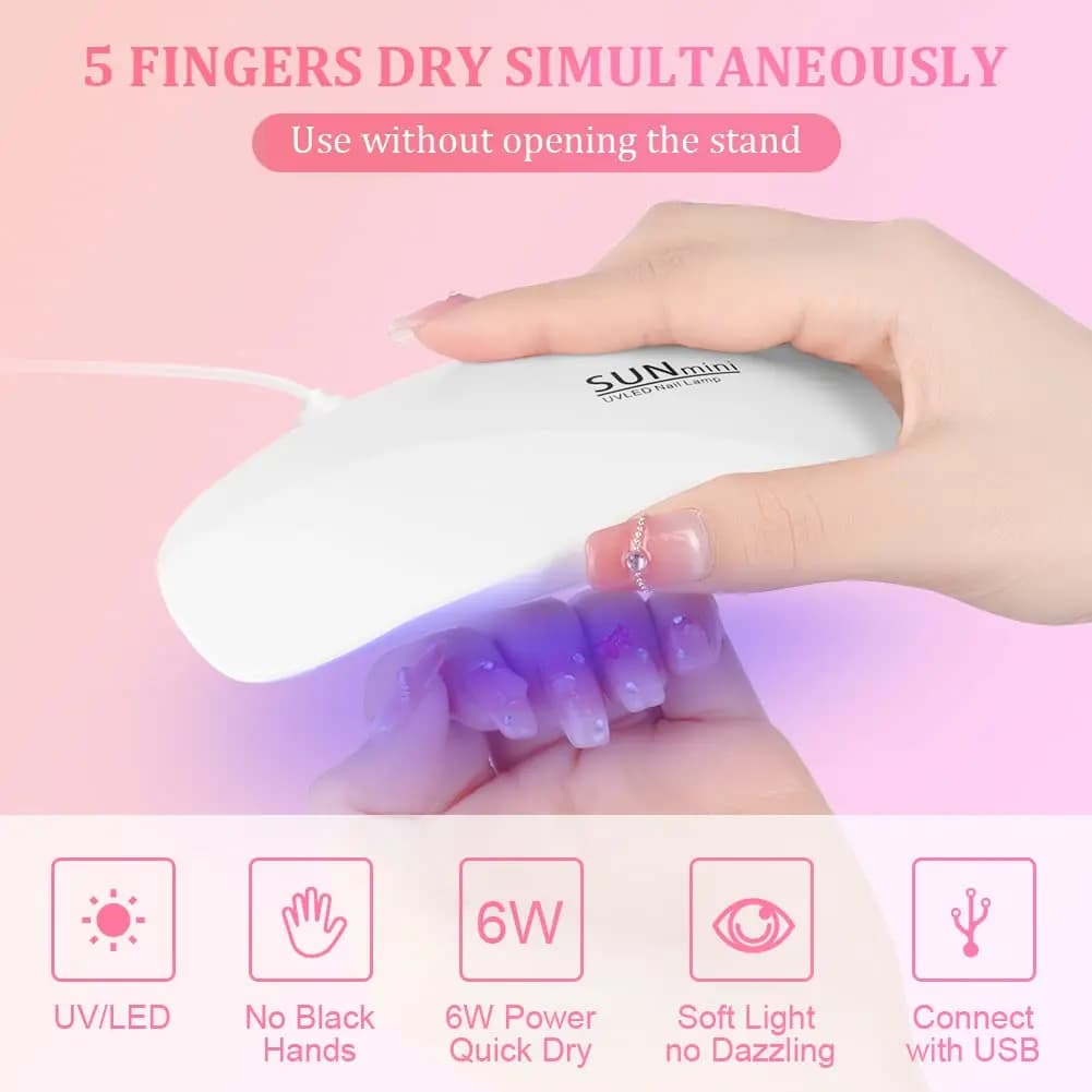 LULAA Mini UV LED lampe à ongles professionnel LED Gel sèche-ongles avec USB lampe à durcissement ou