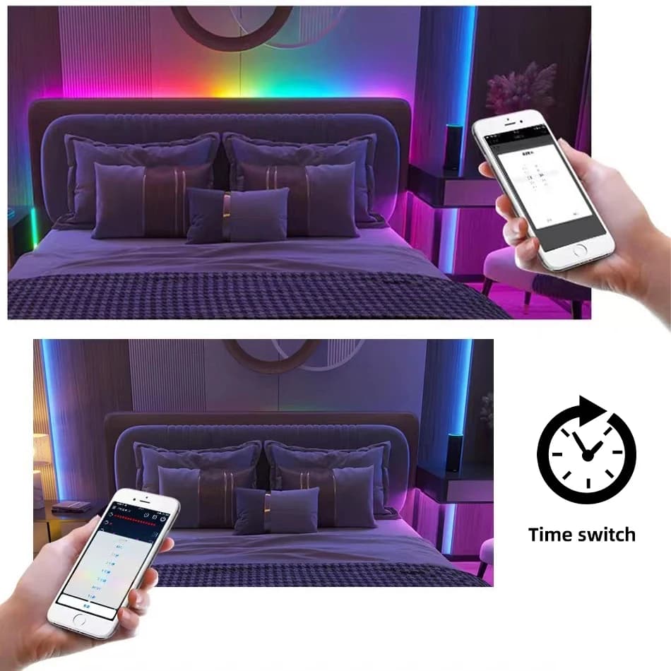 Contrôleur de musique LED DC/USB Bluetooth SPI 5V 12V 24V 2048 pixels, application intelligente, var