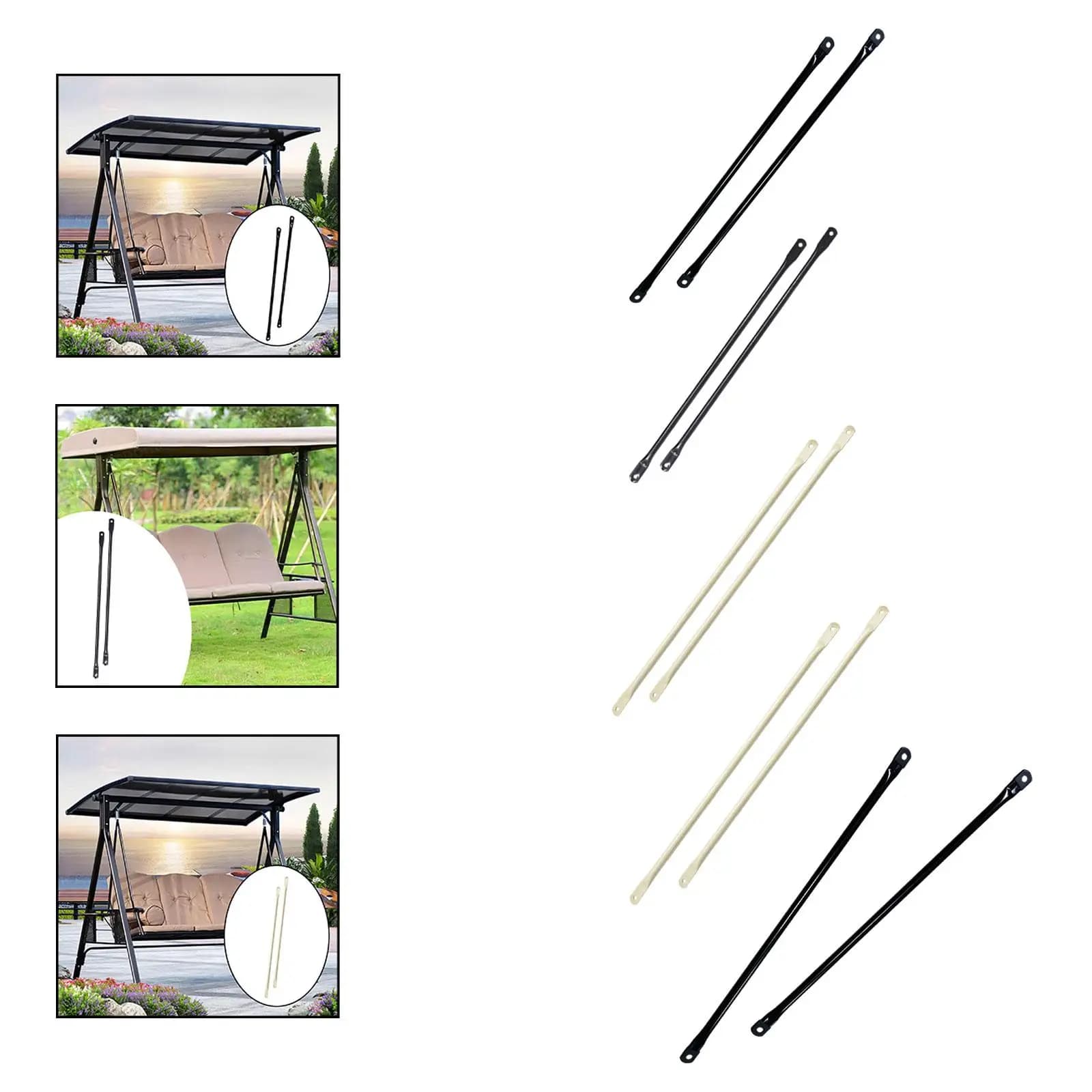 Barre de remplacement pour balançoire, tige métallique robuste, accessoires de balançoire d'extérieu