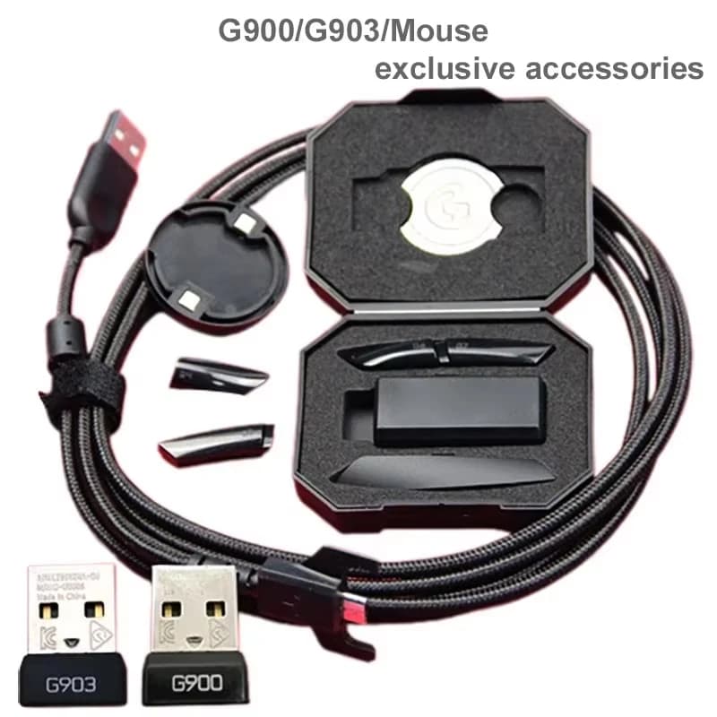 Accessoires d'origine pour souris G903/G403/G900: récepteur de poids, clé latérale, câble de chargem