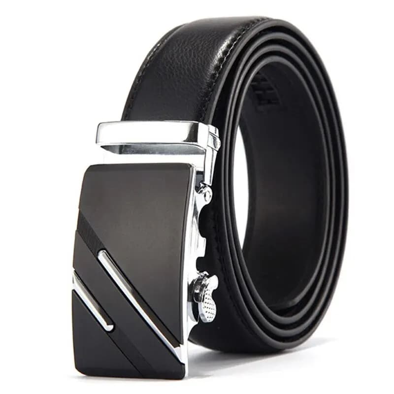 Ceinture en cuir PU pour hommes d'affaires, véritable marque de luxe, structure en métal, haute qual