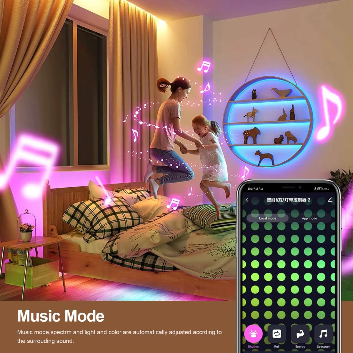 Contrôleur RGBIC LED Wifi 12V/24V, application Tuya, fonctionne avec Alexa/Google Home/vie intellige
