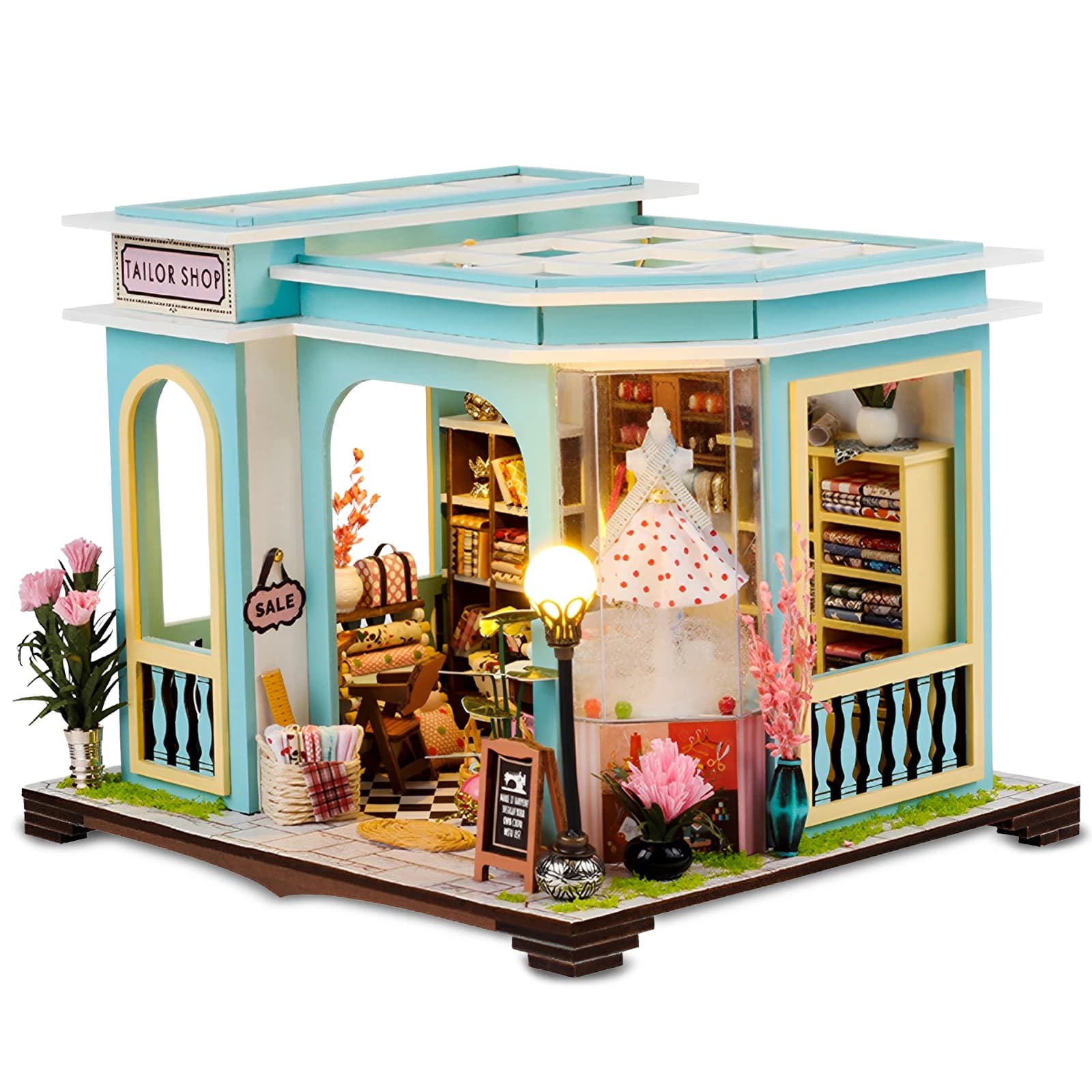 Kit de maison de poupée Miniature à monter soi-même, Kit de maison Miniature en bois 3D avec lumière