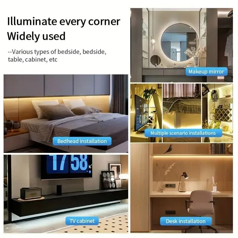 Bande Lumineuse LED COB Tactile, Gradateur Flexible, Ruban à Diodes, USB, Linéaire, Éclairage Nik, L