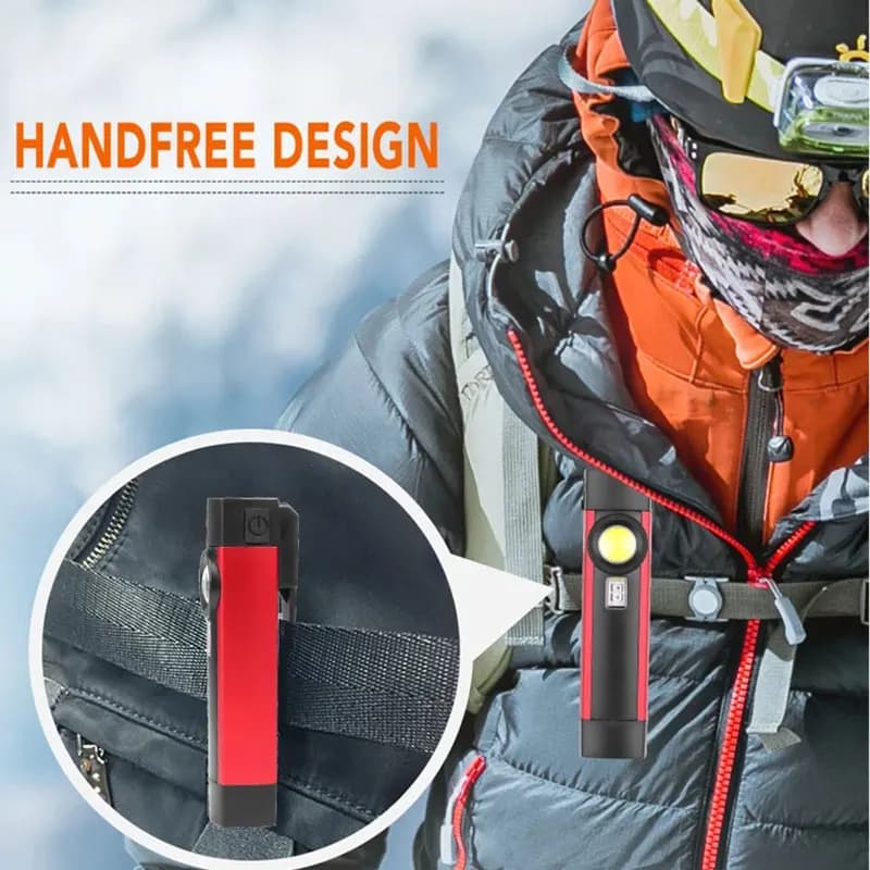 Lampe de poche Portable COB à 4 modes, torche UV, Rechargeable par USB, lampe de travail LED magnéti