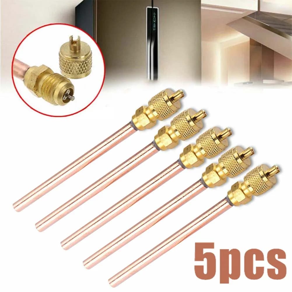 Valves d'accès de réfrigération pour climatiseur, 5 pièces, 6mm OD, Tube en cuivre, pièces de rempli