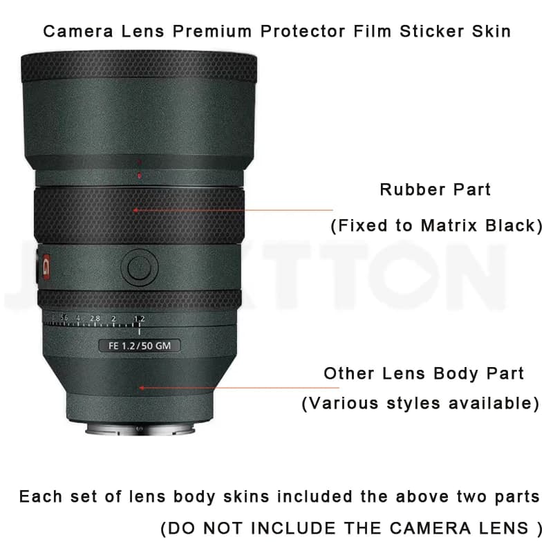 Film de protection adhésif anti-rayures en vinyle pour objectif d'appareil photo Sony FE 50 F1.2 GM,