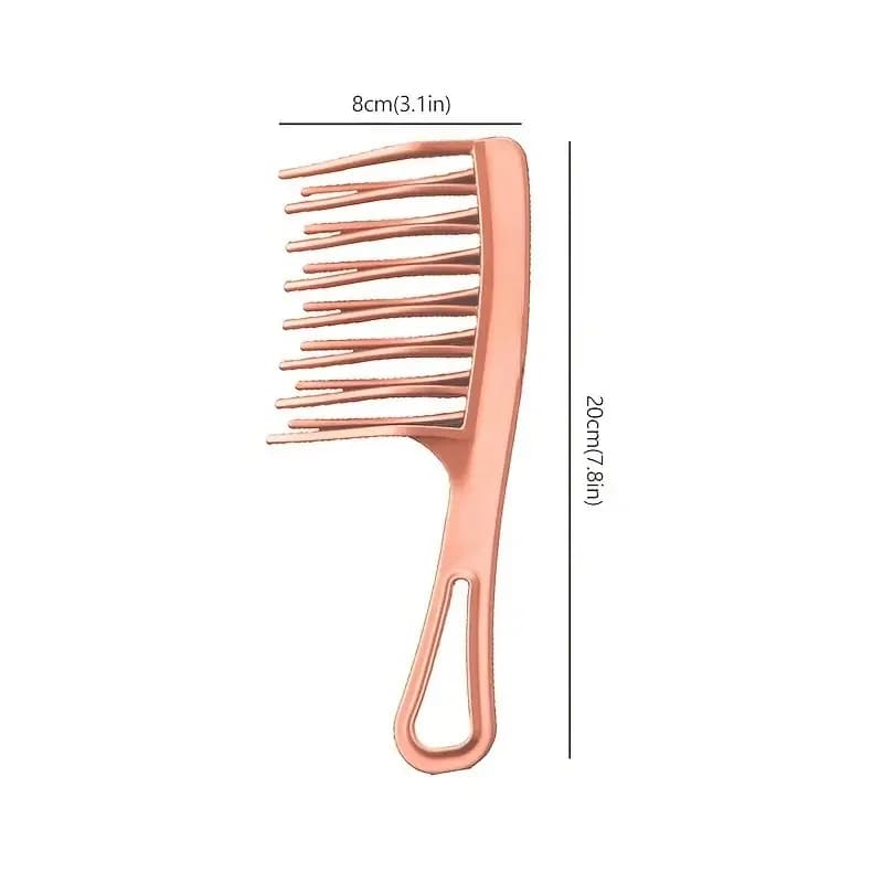 Peigne à dents grandes à Double rangée pour femmes, spécial permanente, bouclé, en plastique, grand 