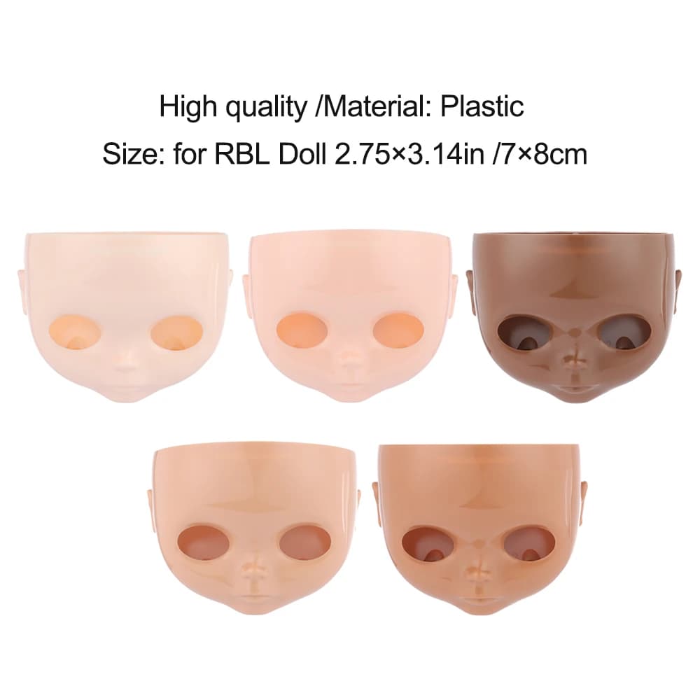 Plaque frontale avec plaque arrière en plastique pour poupées Blyth, sans maquillage, visage et vis,