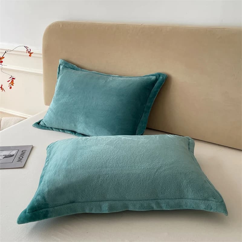 Housse de coussin en velours, couleur unie, funda almohada 48x74cm, taie d'oreiller rectangulaire, 2