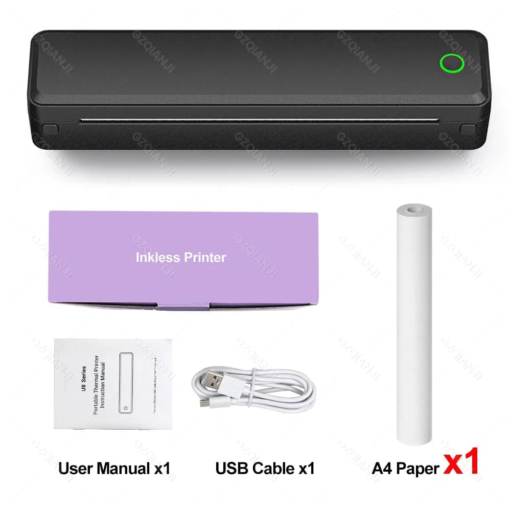 Imprimante portable sans fil pour les voyages et le bureau, imprimante thermique sans encre pour tél