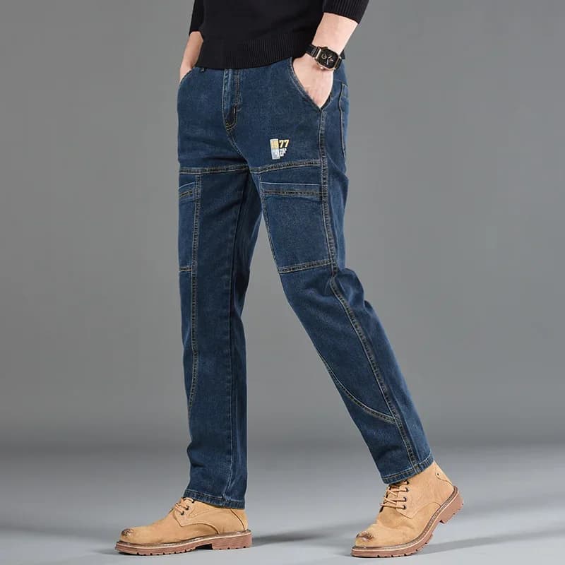 Nouveau style 2026 – Jean slim homme coupe droite confortable style coréen – Pantalon gris taille mi