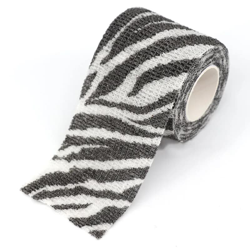 Bandage élastique auto-adhésif imprimé animal, bande ronde de sport pour Li-des doigts, trousse de p