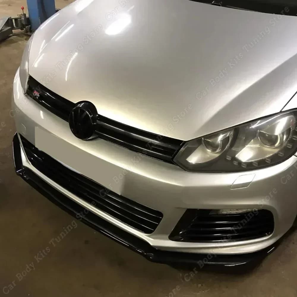 Pour Volkswagen Golf 6 MK6 R R20 2008-2013 noir brillant ABS voiture pare-chocs avant séparateur lèv