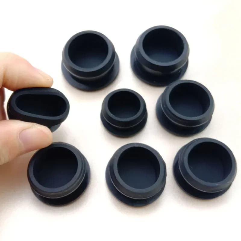 Bouchon conique en caoutchouc à pression en Silicone de qualité alimentaire noir, bouchons d'extrémi