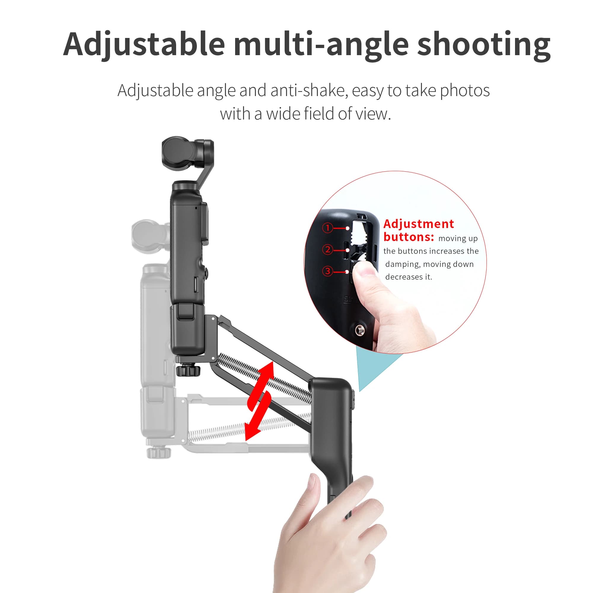 Support Anti-secouement pour caméra portable, support d'axe Z, stabilisateur pour DJI Osmo Pocket 3,